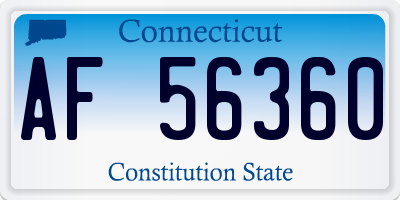 CT license plate AF56360
