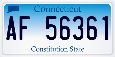 CT license plate AF56361