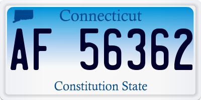 CT license plate AF56362
