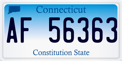 CT license plate AF56363