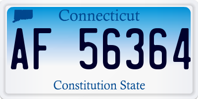 CT license plate AF56364