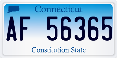 CT license plate AF56365
