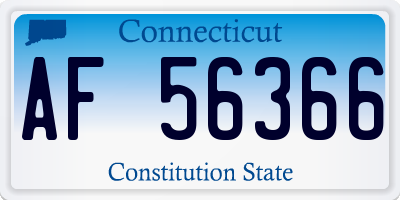 CT license plate AF56366