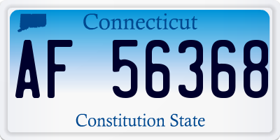 CT license plate AF56368