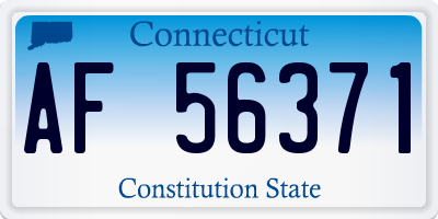CT license plate AF56371