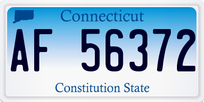 CT license plate AF56372