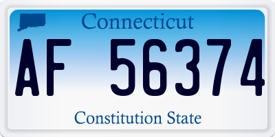 CT license plate AF56374