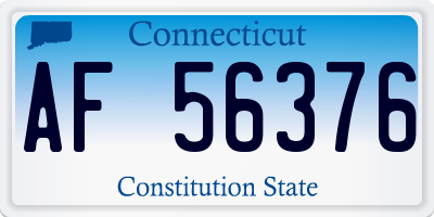 CT license plate AF56376
