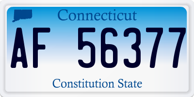 CT license plate AF56377