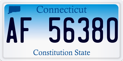 CT license plate AF56380
