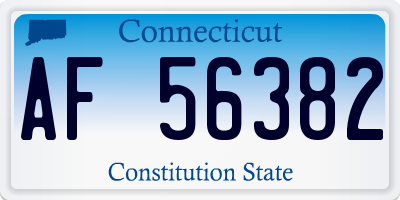 CT license plate AF56382