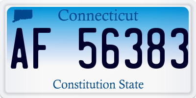 CT license plate AF56383