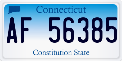 CT license plate AF56385
