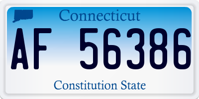 CT license plate AF56386