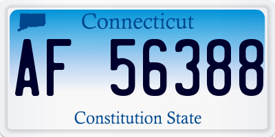 CT license plate AF56388