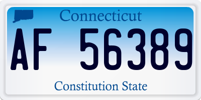 CT license plate AF56389