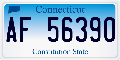 CT license plate AF56390