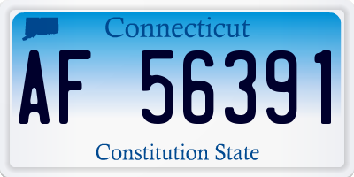 CT license plate AF56391