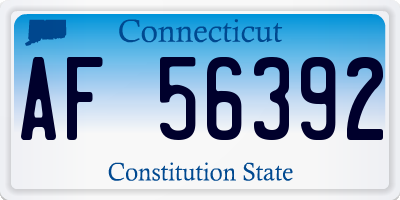 CT license plate AF56392