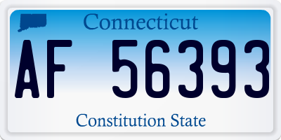 CT license plate AF56393