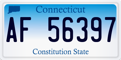 CT license plate AF56397