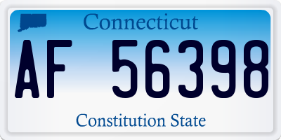 CT license plate AF56398