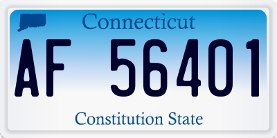 CT license plate AF56401