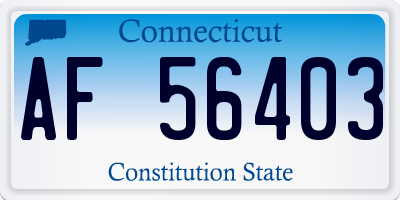 CT license plate AF56403