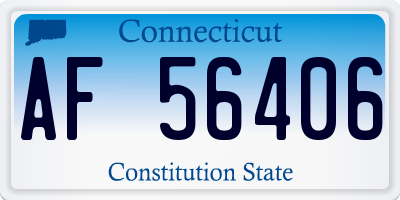 CT license plate AF56406