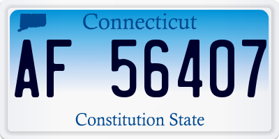 CT license plate AF56407