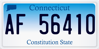 CT license plate AF56410
