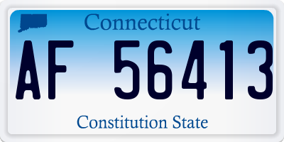 CT license plate AF56413