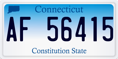CT license plate AF56415