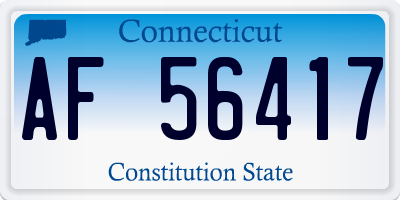 CT license plate AF56417