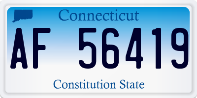 CT license plate AF56419