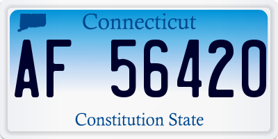CT license plate AF56420
