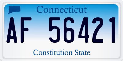 CT license plate AF56421