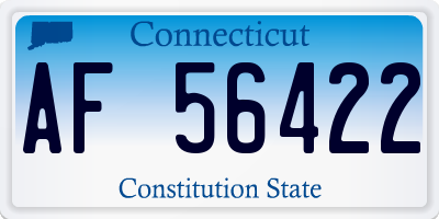 CT license plate AF56422