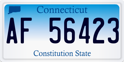CT license plate AF56423
