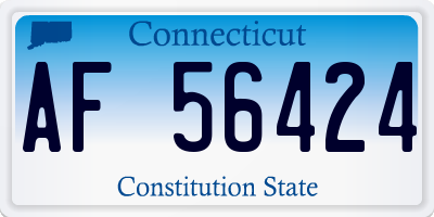 CT license plate AF56424