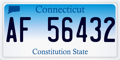 CT license plate AF56432
