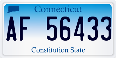 CT license plate AF56433