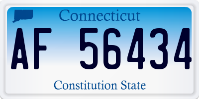 CT license plate AF56434
