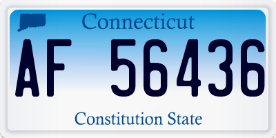 CT license plate AF56436