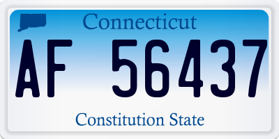 CT license plate AF56437
