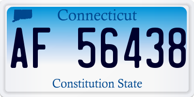 CT license plate AF56438