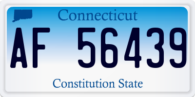 CT license plate AF56439