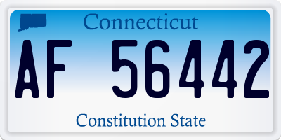 CT license plate AF56442
