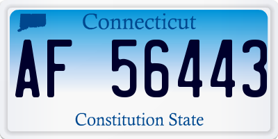 CT license plate AF56443