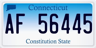 CT license plate AF56445